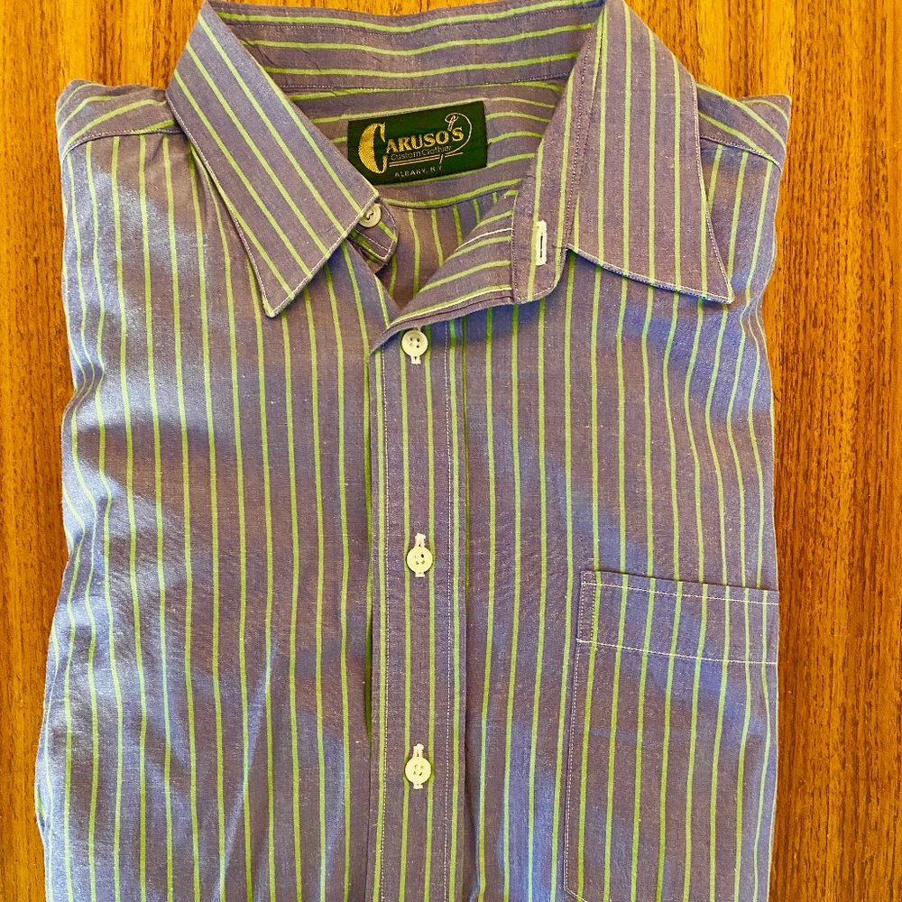 Caruso's Custom Clothier Made in USA Men's Button Down Shirt Long Sleeves
